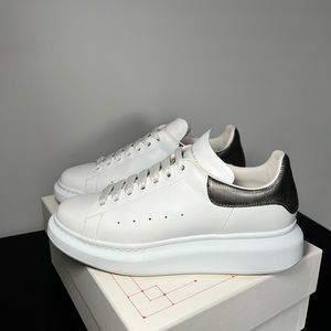 Alexander McQueen Women’s Oversized Silver Metallic Leather Sneaker